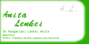 anita lenkei business card
